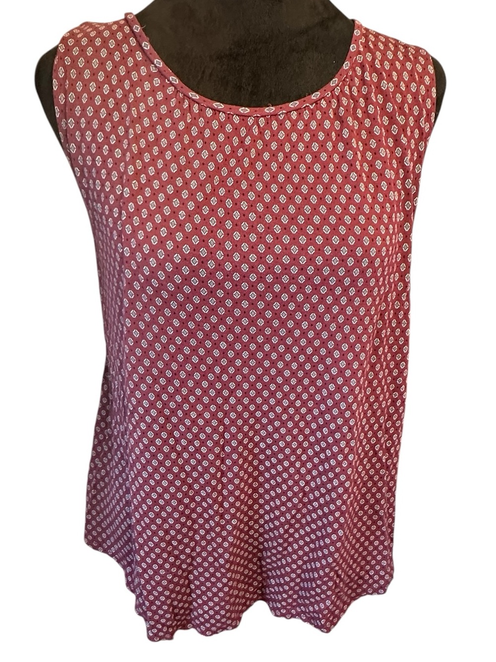 LOFT Size M Purple Geometric Sleeveless Top
